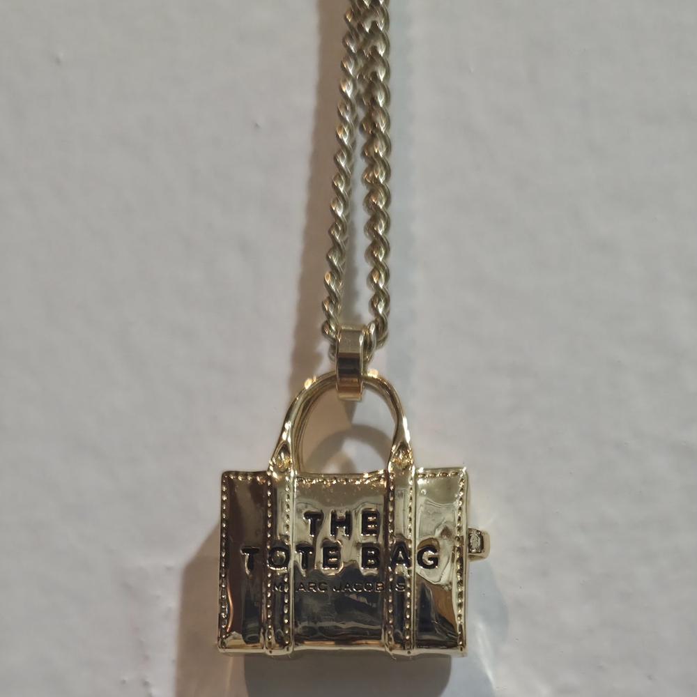 Marc Jacobs Gold Tote Bag Pendant Necklace